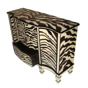 Đồ nội thất kiểu Pháp đơn sắc thiết kế nội thất nhà ngựa vằn sơn tủ bếp động vật in sideboard đồ cổ - Product Image 6