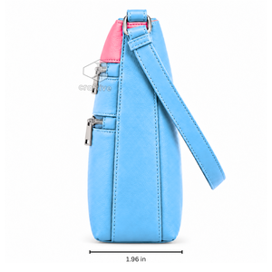 Sac bandoulière messager en cuir PU Gamma Phi Delta Sorority avec deux poches zippées, sangle réglable et emblème lettres grecques - Product Image 3