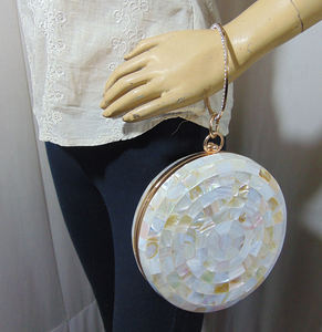 Pochette de soirée ovale élégante en nacre, nouveau style, personnalisable, très tendance pour femme - Product Image 2