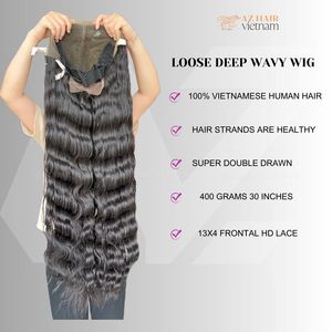 Perruque de cheveux ondulés profonds lâches pour les femmes sans mélange Extensions de cheveux Bundles couleur noire naturelle Super longue longueur pleine épaisseur - Product Image 5