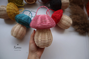Cesta de Mimbre Hecha a Mano con Forma de Casa de Hongos, Decoración para Habitación Infantil, Cesta de Almacenamiento Ecológica para Juguetes - Product Image 4