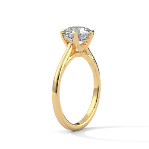 Classic 14K Yellow Gold <b>Ring</b> GRA Certified Six Prong Set Round Cut Lab Grown <b>Diamond</b> <b>Ring</b> Perfect For Wedding & Engagement - Product Image 2