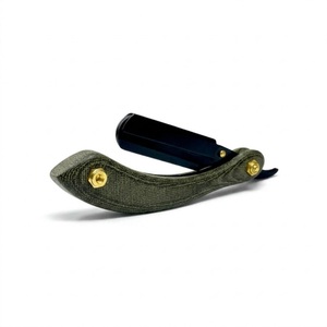 Navaja de Afeitar Recta con Mango de Micarta, Pernos de Latón y Hoja de Acero Inoxidable de un Solo Filo para Afeitar Cuerpo y Rostro, Uso en Exteriores - Para Barberos - Product Image 3
