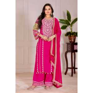 Tenue de soirée salwar pour femme de créateur avec miroir véritable - Product Image 1