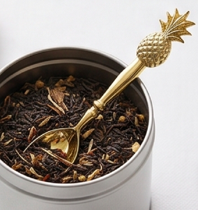 Ensemble de cuillères à thé fini or avec manche en ananas Ustensiles élégants et élégants Parfait pour le thé, le café, les repas et les cadeaux - Product Image 2
