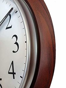 Classic Wooden Frame Analog <b>Wall</b> <b>Clock</b> <b>Silent</b> Quartz Round Decorative <b>Clock</b> for Home Office - Product Image 5