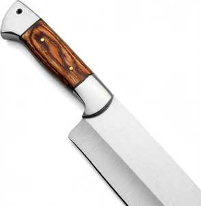 Couteau de chef artisanal en acier inoxydable à haute teneur en carbone de 8 pouces avec manche en bois de rose personnalisé, couteau utilitaire de préparation et de découpe pour barbecue extérieur avec cordon - Product Image 6