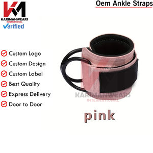Sangles de cheville personnalisées avec logo pour machines à câbles, sangles de gym rembourrées pour les entraînements des fessiers, accessoires de fitness en gros, prix d'usine - Product Image 2