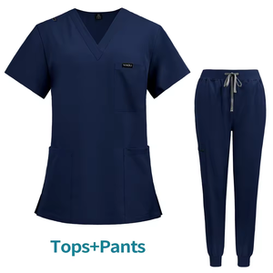 Ensemble de blouses et pantalons de travail ultra doux à col en V pour femmes Natural Uniforms, avec poche et pantalon de jogging, uniformes médicaux pour infirmières - Product Image 4