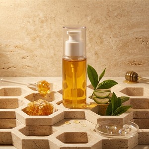Flacon pompe sans air 30 ml, gel nettoyant à l'extrait de miel, nettoyant visage hydratant, marque privée OEM ODM, MOQ 3400 pièces - Product Image 1