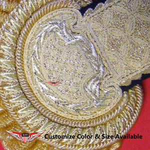 Accesorio de Ropa KEW Ecológico, Vintage, Dorado Claro, Personalizable en Tamaño/Color/Material, Hilo de Mylar Bordado con Hilo Metálico - Product Image 2
