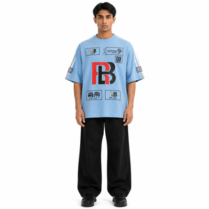 T-shirt graphique Y2K Motorsport en coton épais 280 GSM, coupe oversize, personnalisé, unisexe, streetwear de luxe, Rehman Brothers - Taille 2XL - Product Image 1