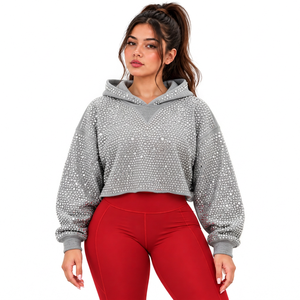 Sudadera con Capucha Corta y Holgada Personalizada al por Mayor, Marcas de Ropa Femenina, Minoristas de Streetwear en EE. UU., Suministro de Felpa Francesa - Product Image 6