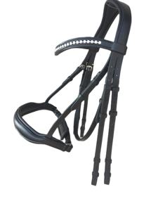 Bride de cheval en cuir naturel indien de qualité fabricant de bride en cuir roulé fabricant de bride de cheval Inde - Product Image 4