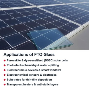 Lames de verre conductrices transparentes FTO 75x25 mm 1,6 mm 7-10 Ohm/sq en verre TCO pour la recherche sur les cellules solaires et les capteurs - Product Image 5