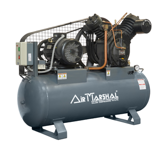 Compresseur d'air industriel robuste à piston alternatif, entraîné par courroie, haute pression, avec réservoir d'air pour atelier - Product Image 2