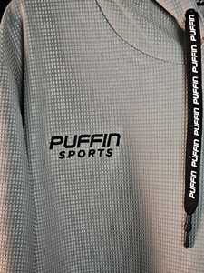 Sweat-shirt à capuche zippé pour homme PUFFIN SPORTS, coupe classique, respirant, en polyester tricoté, style sportif, imprimé silicone - Product Image 5