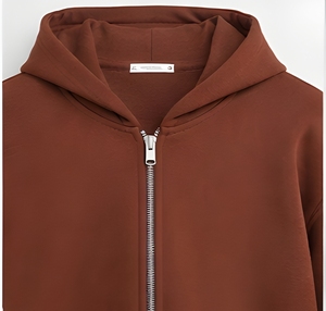 Sudadera con capucha de tejido grueso y cremallera, manga larga, corte holgado, tela suave y cálida, estilo urbano, producción a granel - Product Image 4