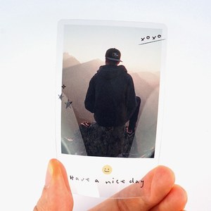 Impression personnalisée de photocartes transparentes en PET de 55x91 mm, cartes photo transparentes pour idoles K-pop, emballées individuellement, fabriquées en Corée - Product Image 1