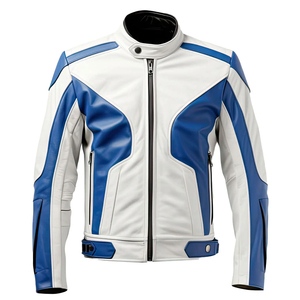 Heavy Duty Motorbike <b>Racing</b> <b>Jacket</b> Protective Motorcycle Leather Wear with Reinforced Safety Panels - Product Image 1