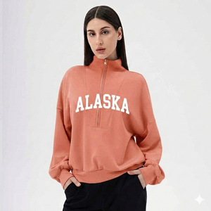 Womens casual high neck sweatshirt offering a cozy fit smooth fabric and modern styling for fall and winter wardrobes durable - Product Image 1