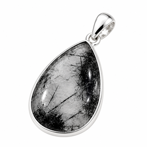 Piedra Preciosa de Rutilo Negro de Calidad AAA al Mejor Precio, Colgante de Plata Hecho a Mano, Joyería Fina, Precio al por Mayor, Piedra de Nacimiento para Mujer, Ha Gems - Product Image 5