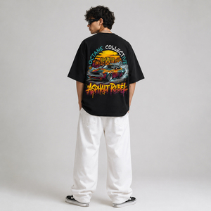 T-shirt à manches courtes en coton premium, style streetwear, imprimé graphique surdimensionné, coupe unisexe pour hommes et femmes - Product Image 3