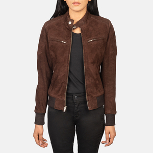 <b>Women's</b> Faux Leather Motorcycle <b>Jacket</b> Waterproof Windproof Zipper Closure Button Collar Faux Fur Lining Relaxed Fit Tweed Logo - Product Image 5