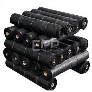 Tapis de contrôle des mauvaises herbes agricoles tapis en tissu plastique agricole tissu de désherbage tissu de contrôle des mauvaises herbes couverture de sol tissée noire - Product Image 6