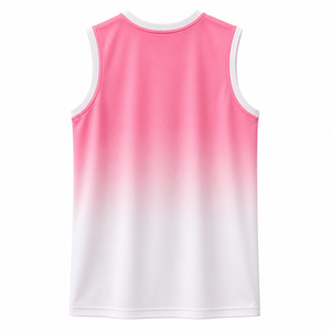 Ensemble débardeur et short de basketball unisexe WARPRO rose dégradé, sans manches, en maille respirante, anti-humidité, en polyester - Product Image 6