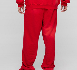 Pantalon de survêtement en coton rouge pour hommes, taille élastique, coupe ample décontractée avec poches, logo sur la jambe droite, vêtements d'automne - Product Image 6