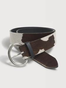 Cowhide Animal Print Vintage Casual <b>Belt</b> with Pin Buckle Steel Hardware 3.5cm Width - Product Image 5