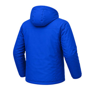 Custom Men's Solid Royal Blue Hooded Puffer <b>Jacket</b> <b>Waterproof</b> Windproof Winter Insulated Outdoor Thermal Coat Full Zip <b>Parka</b> OEM - Product Image 4