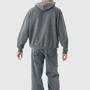 Sweat-shirts à capuche imprimés personnalisés de haute qualité, respirants et délavés à l'acide pour hommes - Product Image 2