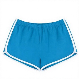 Shorts rétro pour femmes, style décontracté, avec bordure contrastante, taille élastique, mini-shorts d'été pour la plage, shorts de sport en coton de haute qualité - Product Image 1