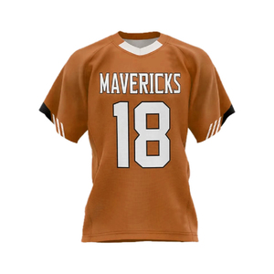 เสื้อกีฬาผู้ชายคุณภาพสูง ผ้าโพลีเอสเตอร์ 100% ระบายอากาศได้ดี สไตล์อเมริกันฟุตบอล - Product Image 2