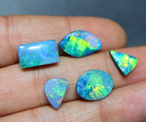 Australian <b>Opal</b> Doublet Cabochon Multi Fire Natural <b>Opal</b> Loose Gemstone for Jewelry Making Wholesale - Product Image 2