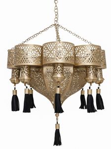 Lámpara Colgante Decorativa de Techo en Latón Antiguo con Diseño Árabe, Acabado Dorado, Decoración Moderna de Lujo para el Hogar - Product Image 3
