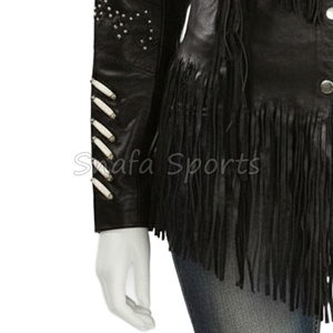 Fashion Women's <b>Western</b> Leather <b>Jacket</b> Finished Canvas Waterproof Breathable Winter Outerwear Modern Style Durable Protection - Product Image 5
