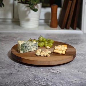 Wood Double Tier Rotating Tray Smooth-Spin Lazy Susan for Tabletop <b>Spice</b> Serving - Product Image 1