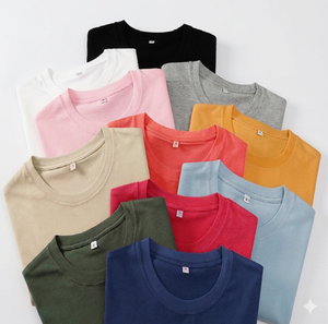 T-shirt à manches courtes en coton peigné, col rond, séchage rapide, avec logo personnalisé brodé ou imprimé, tendance, fabrication OEM en Chine. - Product Image 1