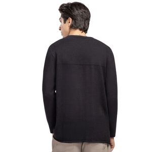 <b>Men</b> Black <b>Crew</b> <b>Neck</b> Knit <b>Sweater</b> Long Sleeve Pullover Casual Warm Soft Fashion Knitwear Custom Logo OEM Manufacturer Wholesale - Product Image 5