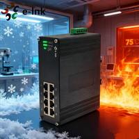 Switch PoE Industrial para Sistemas de Seguridad, 8 Puertos Gigabit PoE+ para Cámaras IP y Puntos de Acceso Inalámbricos, Plug & Play, Entrada de 48-57VDC