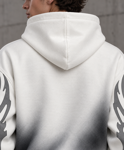 Sweat-shirt à capuche oversize pour homme, imprimé aigle blanc, en coton French Terry, décontracté, avec poches, respirant, coupe hiver - Product Image 6