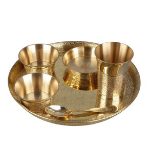 <b>Dinnerware</b> Excellent Quality Gold Polished Metal Thali Plate <b>Dinnerware</b> Available at Affordable Price - Product Image 1
