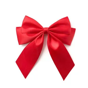 Factory custom polyester fashion packing gift ribbon pre made/ried satin ribbon bows