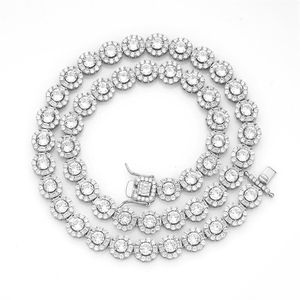 Iced Out Flower Tennis Chain <b>Necklace</b> Diamond Hip Hop Chain Luxury Rapper Jewelry <b>Statement</b> <b>Necklace</b> for Men and Women - Product Image 1