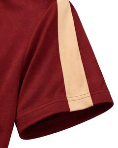 Mens Burgundy Beige Sports T Shirt And Shorts <b>Set</b> Breathable Quick Dry Gym Wear Athletic Running Training Activewear Outfit <b>Set</b> - Product Image 6