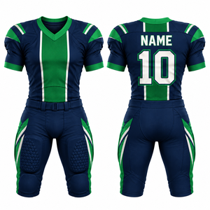 Ensemble d'uniformes de football américain personnalisés pour hommes, sublimés, col en V, manches courtes, polyester respirant, ajustés, toutes saisons - Product Image 6
