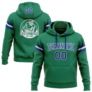 Sweat-shirt à capuche de football vert royal-blanc, nouvelle conception, sur mesure, vente en gros directe pour les entreprises - Product Image 1